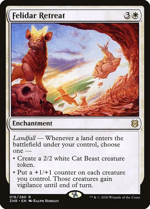 Felidar Retreat, card 16 from Zendikar Rising