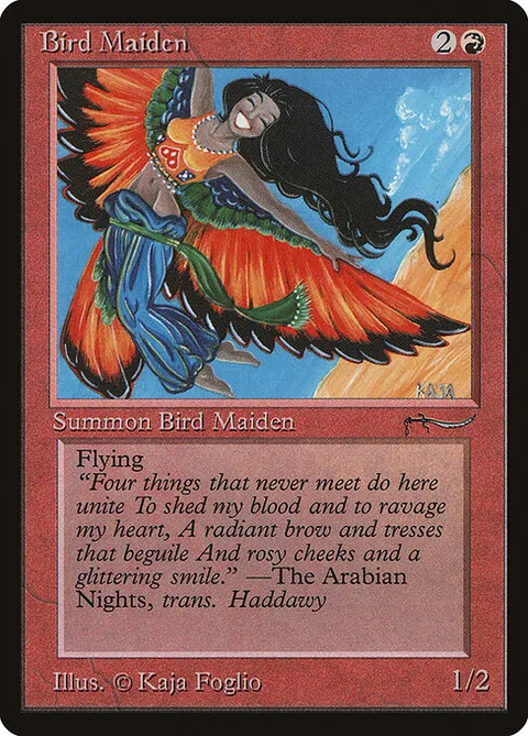 Bird Maiden, card 37† from Arabian Nights