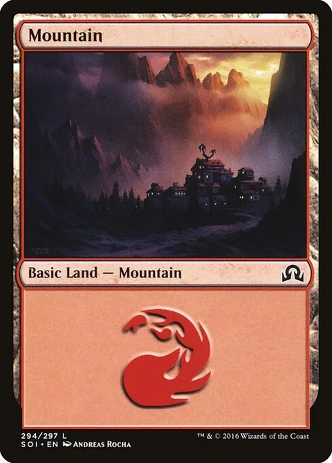 Mountain, card 294 from Shadows over Innistrad