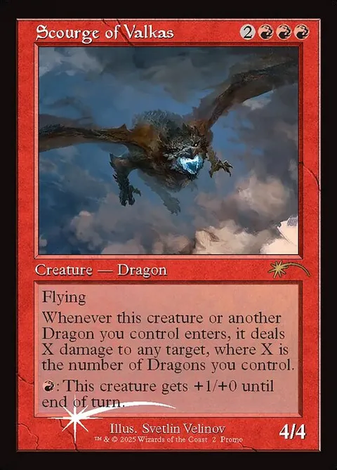 Scourge of Valkas, card 14 from MagicFest 2025