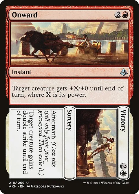 Onward // Victory, carte 218 de Amonkhet