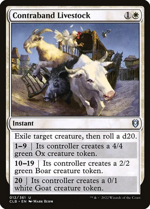 Contraband Livestock, card 12 from Commander Legends: Battle for Baldur's Gate