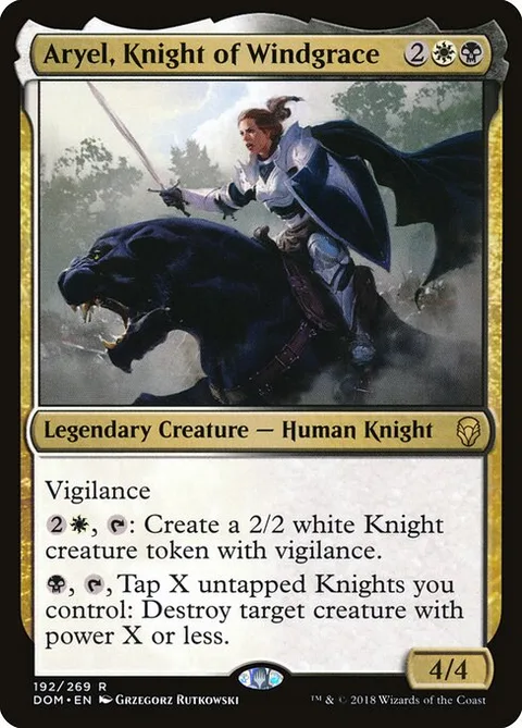Aryel, Knight of Windgrace, card 192 from Dominaria