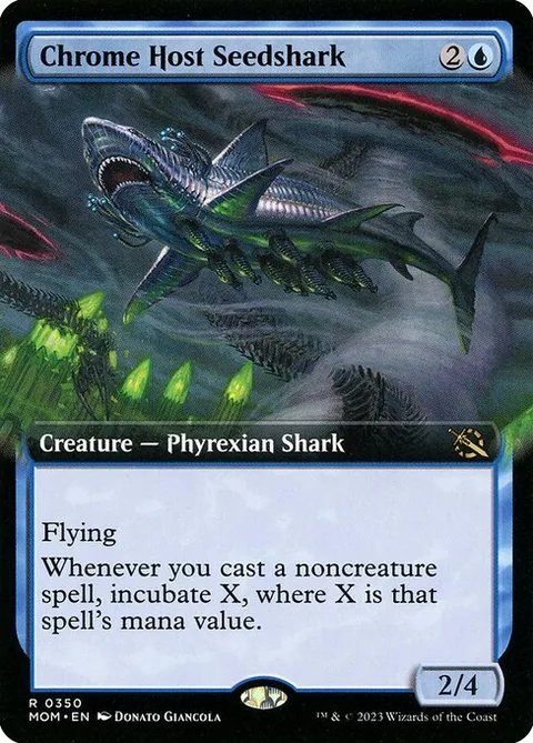 Chrome Host Seedshark, card 350 from March of the Machine