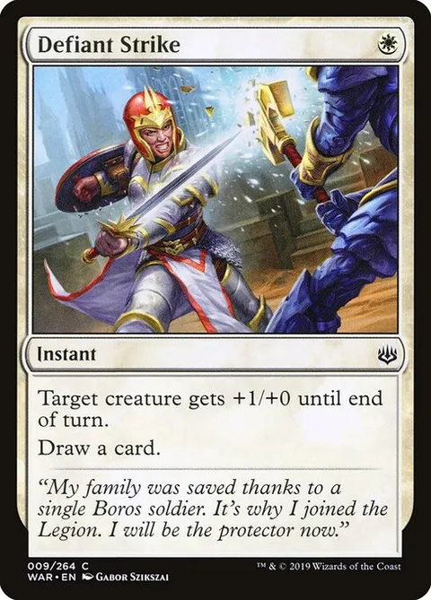 Defiant Strike, card 9 from War of the Spark