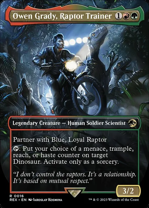 Owen Grady, Raptor Trainer, carte 16 de Jurassic World Collection