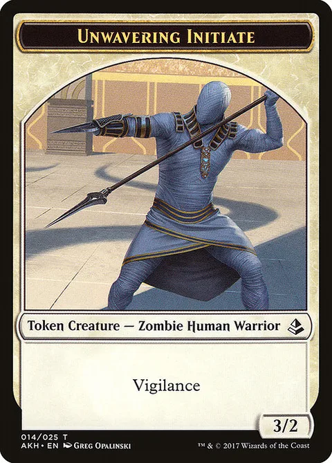 Unwavering Initiate, card 14 from Amonkhet Tokens