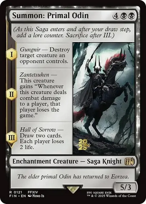 Summon: Primal Odin, card 121s from Final Fantasy Promos