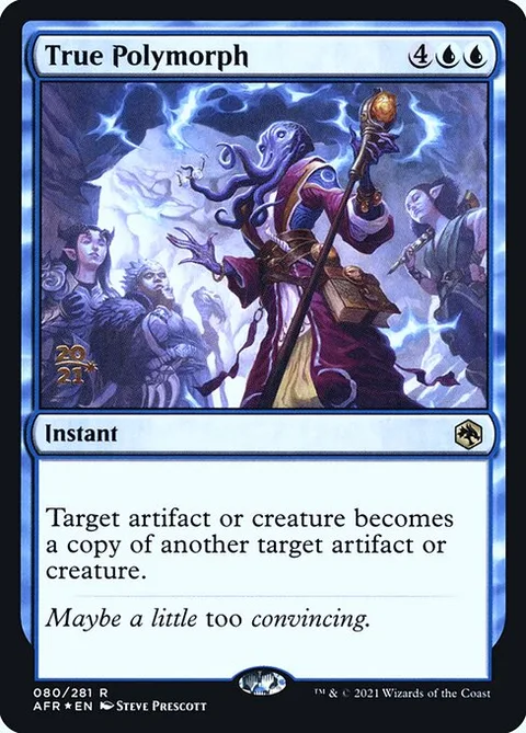 True Polymorph, card 80s from Adventures in the Forgotten Realms Promos