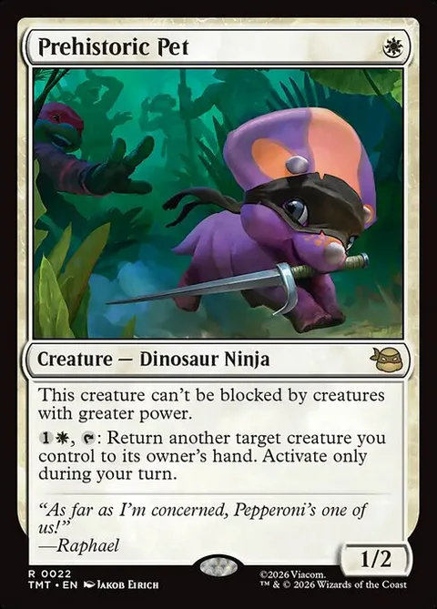 Prehistoric Pet, card 22 from Teenage Mutant Ninja Turtles