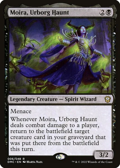 Moira, Urborg Haunt, card 6 from Dominaria United Commander
