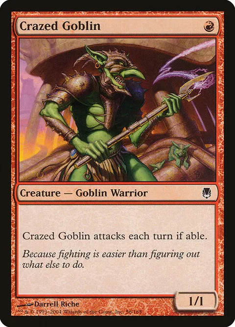 Crazed Goblin, card 56 from Darksteel