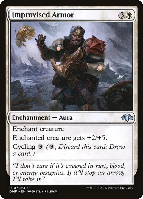 Improvised Armor, card 10 from Dominaria Remastered