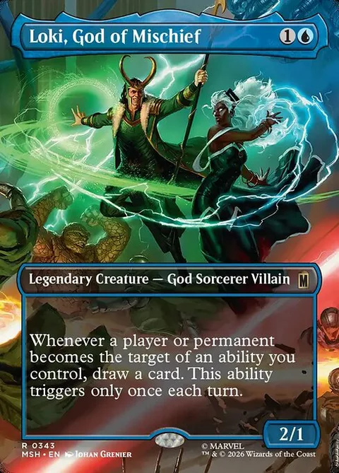 Loki, God of Mischief, carte 343 de Marvel Super Heroes
