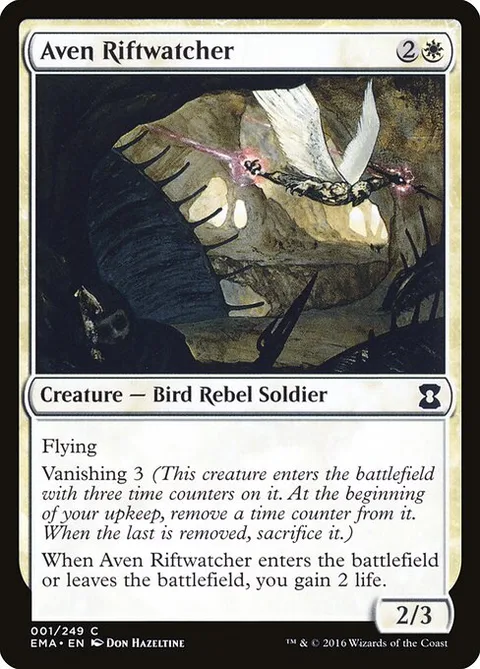 Aven Riftwatcher, card 1 from Eternal Masters