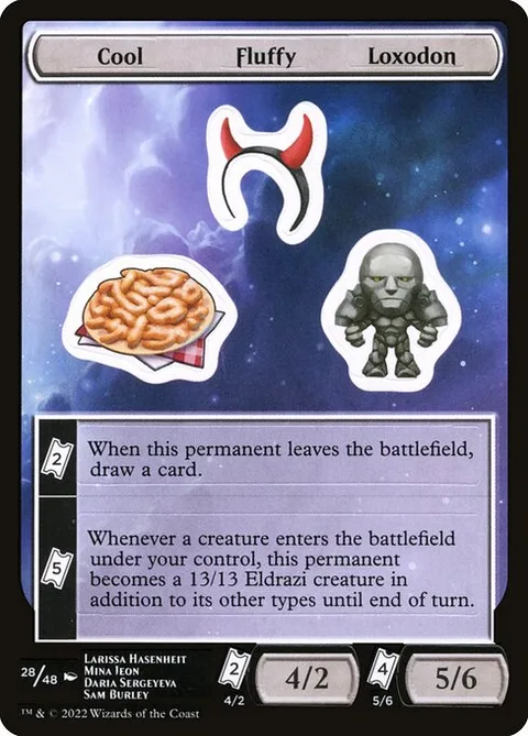 Cool Fluffy Loxodon, card 28 from Unfinity Sticker Sheets