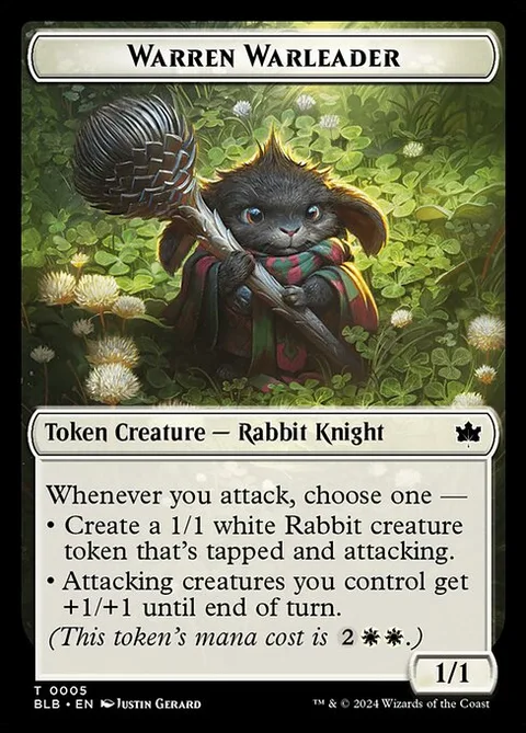 Warren Warleader, carte 5 de Bloomburrow Tokens