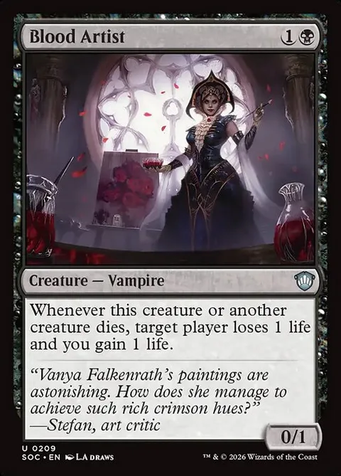 Blood Artist, card 209 from Secrets of Strixhaven Commander