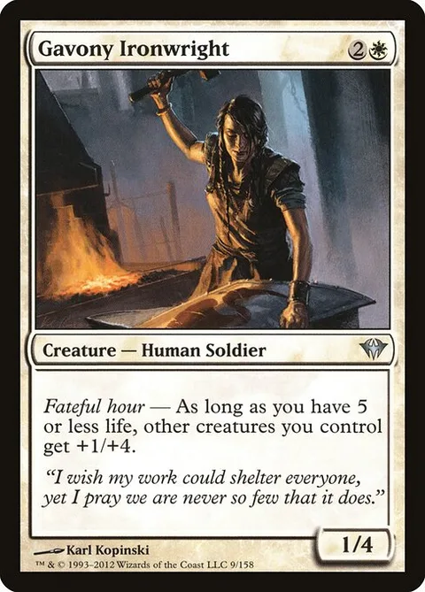 Gavony Ironwright, carte 9 de Dark Ascension