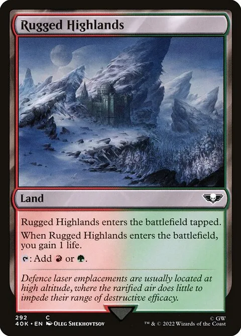 Rugged Highlands, carte 292 de Warhammer 40,000 Commander