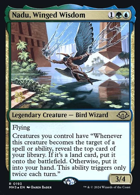 Nadu, Winged Wisdom, card 193s from Modern Horizons 3 Promos