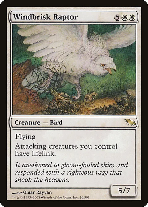 Windbrisk Raptor, card 26 from Shadowmoor