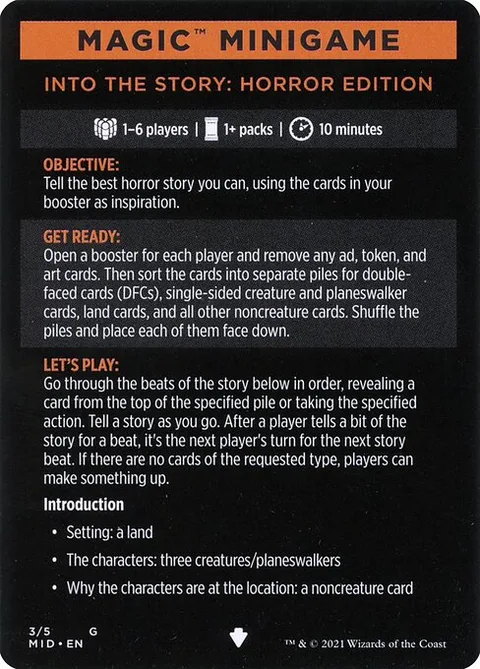 Into the Story: Horror Edition // Into the Story (cont'd), card 3 from Innistrad: Midnight Hunt Minigames