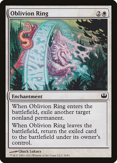 Oblivion Ring, card 34 from Duel Decks: Knights vs. Dragons