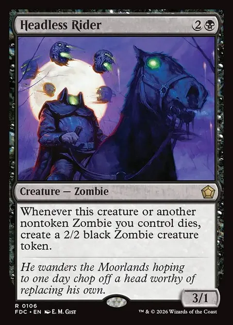 Headless Rider, card 106 from Foundations Commander