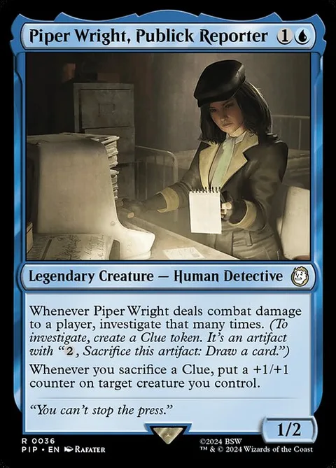 Piper Wright, Publick Reporter, carte 36 de Fallout