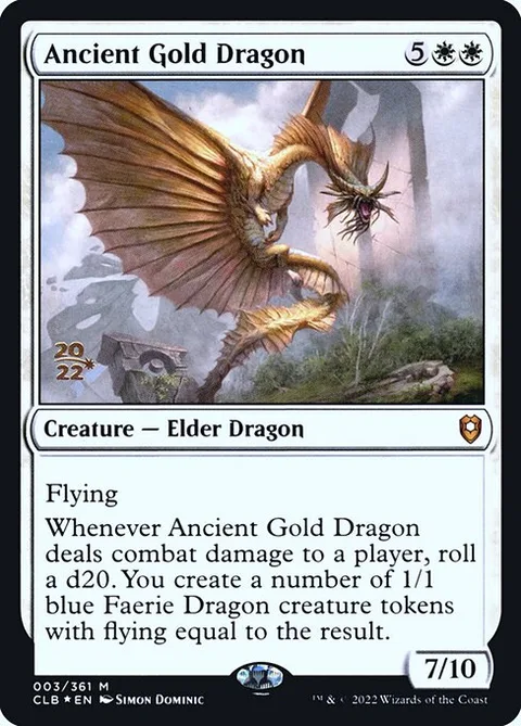 Ancient Gold Dragon, card 3s from Battle for Baldur's Gate Promos
