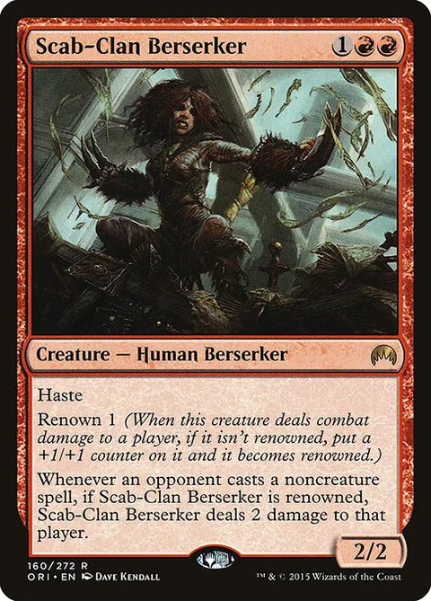Scab-Clan Berserker, card 160 from Magic Origins
