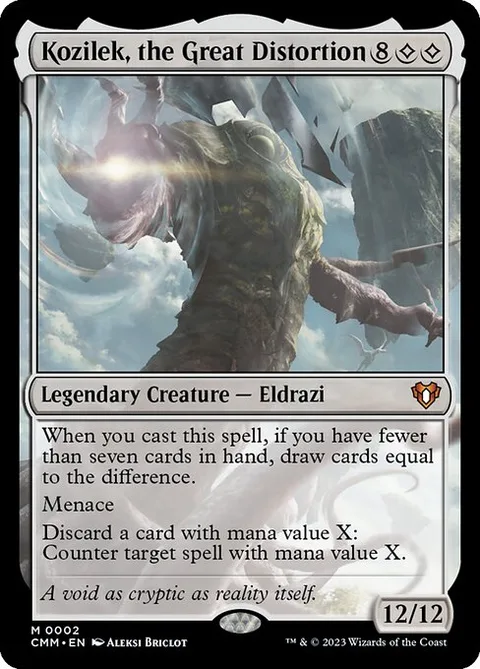 Kozilek, the Great Distortion, card 2 from Commander Masters
