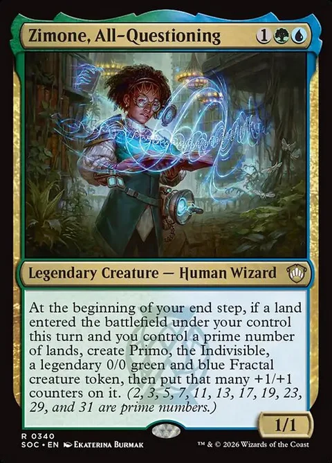 Zimone, All-Questioning, card 340 from Secrets of Strixhaven Commander