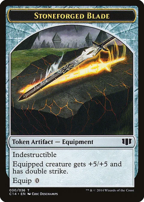 Stoneforged Blade, card 30 from Commander 2014 Tokens