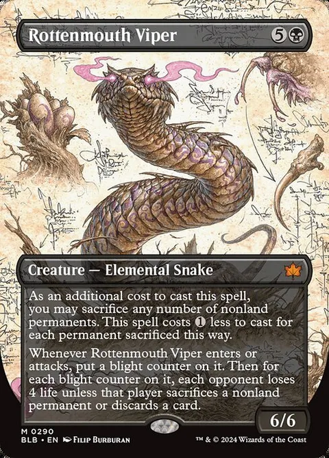 Rottenmouth Viper, carte 290 de Bloomburrow