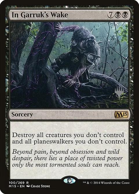 In Garruk's Wake, card 100p from Magic 2015 Promos