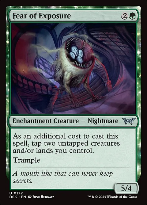 Fear of Exposure, card 177 from Duskmourn: House of Horror