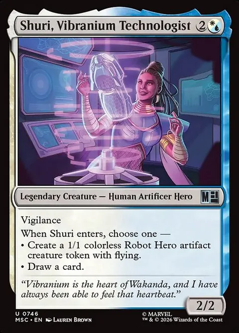 Shuri, Vibranium Technologist, card 746 from Marvel Super Heroes Commander