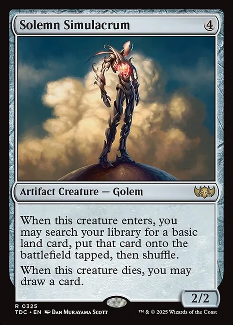 Solemn Simulacrum, card 325 from Tarkir: Dragonstorm Commander