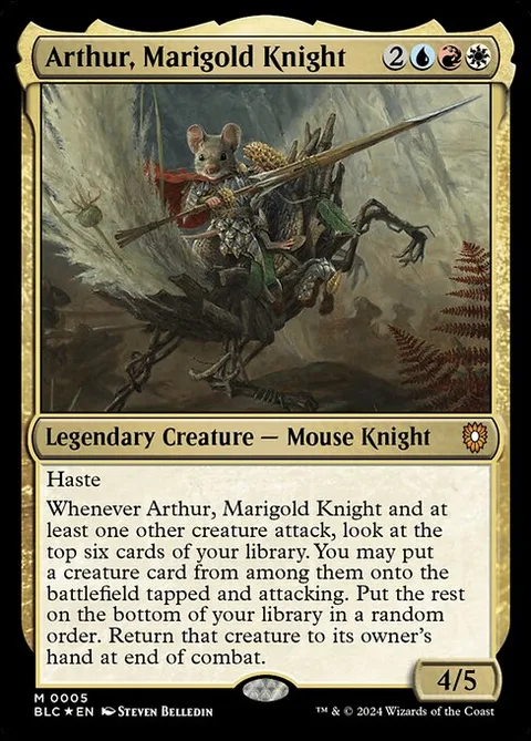 Arthur, Marigold Knight, card 5 from Bloomburrow Commander