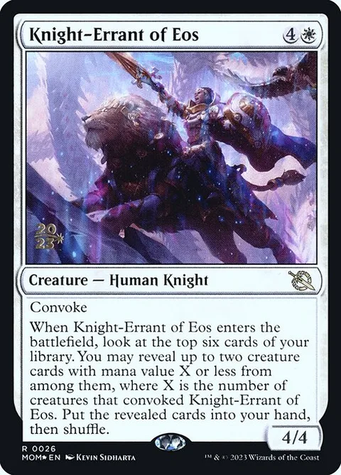 Knight-Errant of Eos, card 26s from March of the Machine Promos