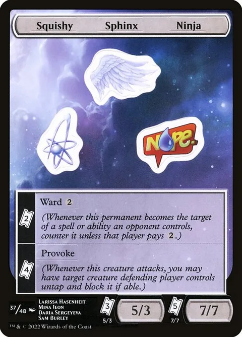 Squishy Sphinx Ninja, card 37 from Unfinity Sticker Sheets