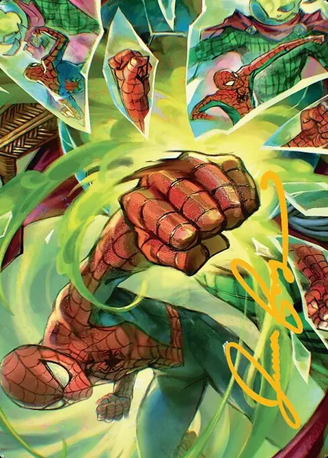 Kapow! // Kapow!, card 17 from Marvel's Spider-Man Art Series