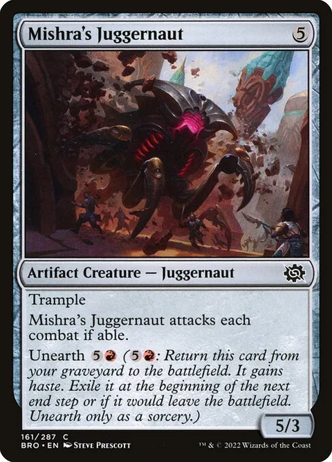 Mishra's Juggernaut, card 161 from The Brothers' War