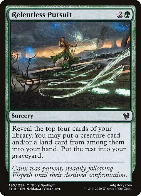 Relentless Pursuit, card 195 from Theros Beyond Death