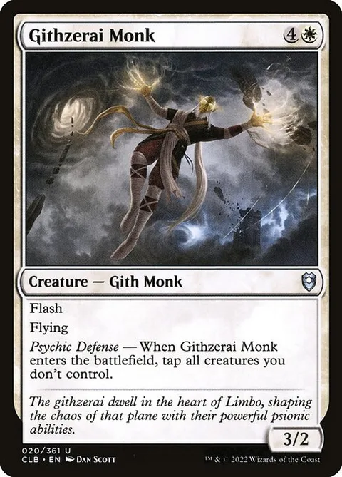 Githzerai Monk, card 20 from Commander Legends: Battle for Baldur's Gate
