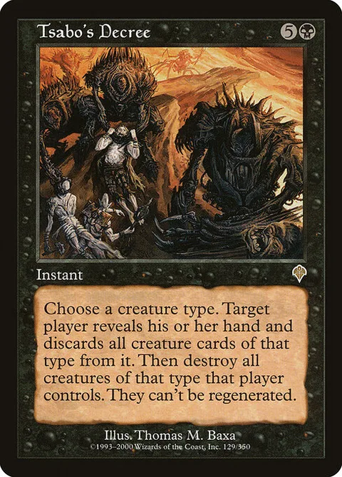 Tsabo's Decree, card 129 from Invasion