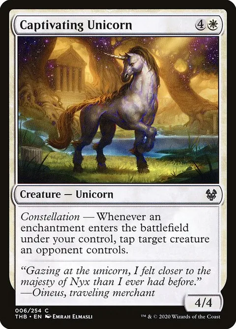 Captivating Unicorn, card 6 from Theros Beyond Death