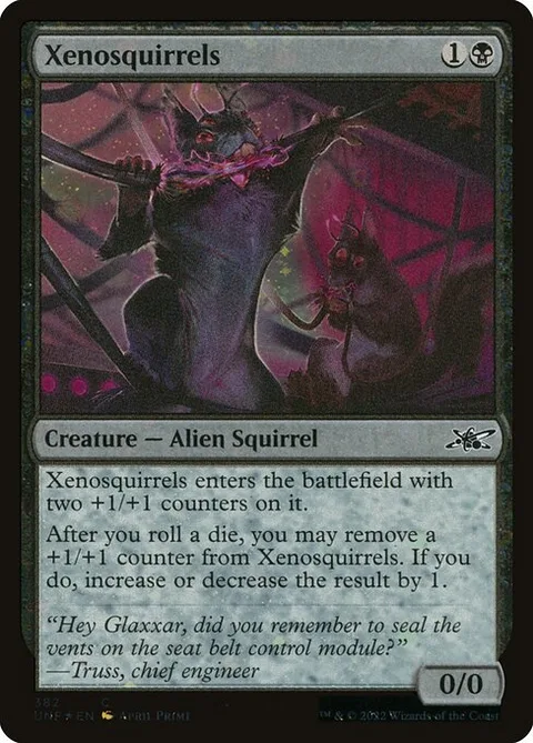 Xenosquirrels, card 382 from Unfinity